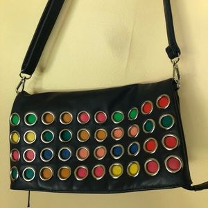 Fun and Functional Navy Leather Crossbody Bag